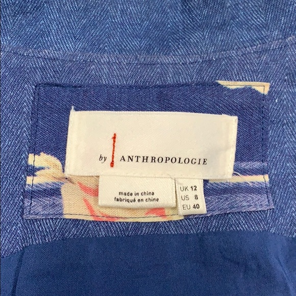 Anthropologie blue floral dress size 8 - Picture 6 of 8